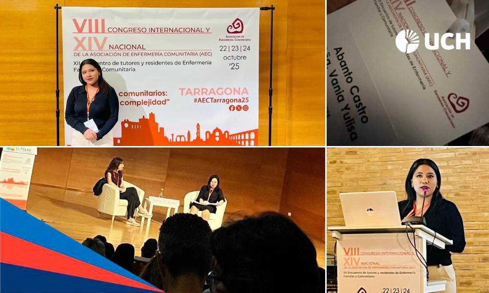 Egresada UCH brilla en destacado congreso de Enfermería en España