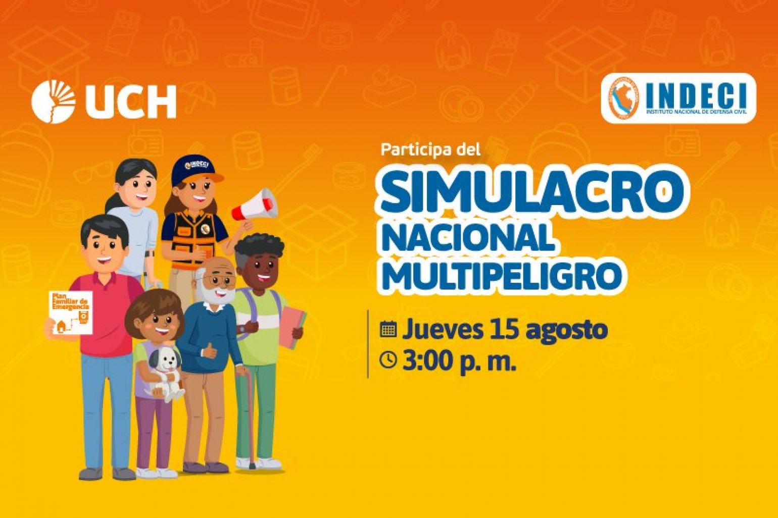 Comunidad UCH participará en Simulacro Nacional Multipeligro del 15 de agosto